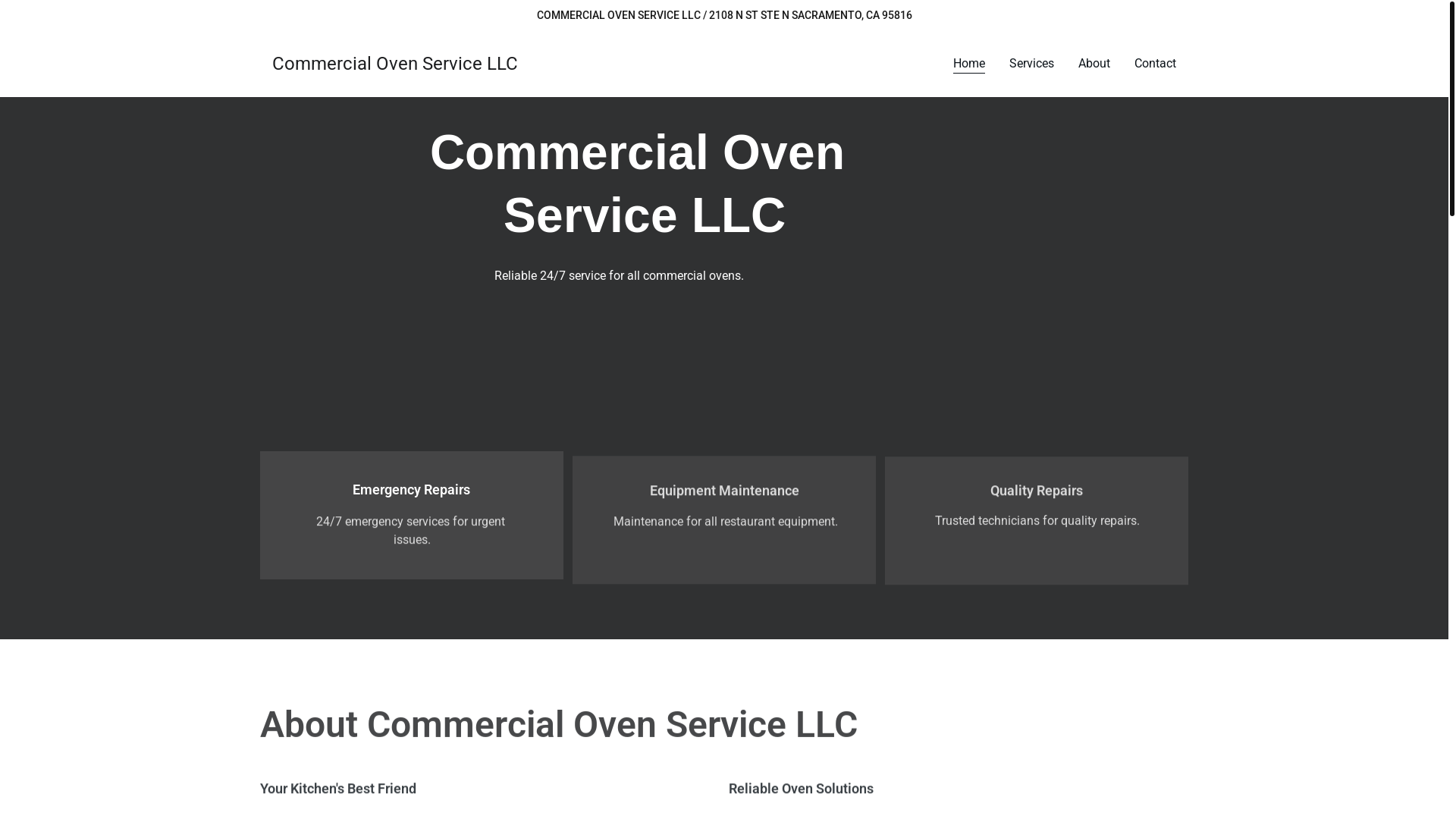 website screenshot of https://commercialovenservicellc.site/