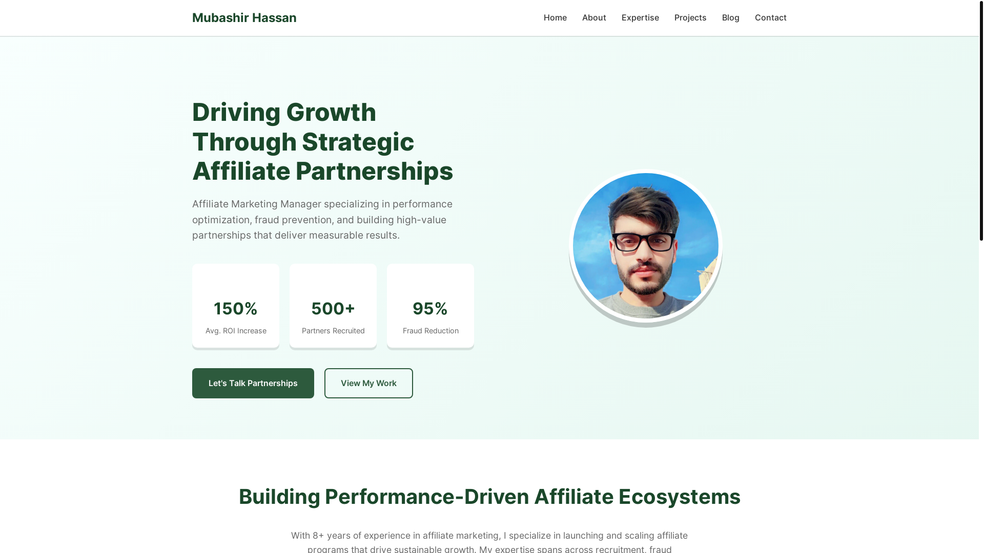 website screenshot of https://mubashirhassanweb.pages.dev/