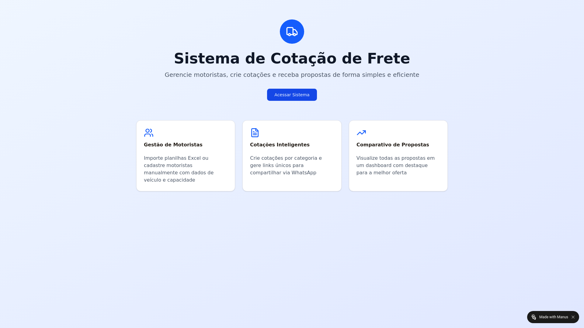 website screenshot of https://freteshochgrupo.com/