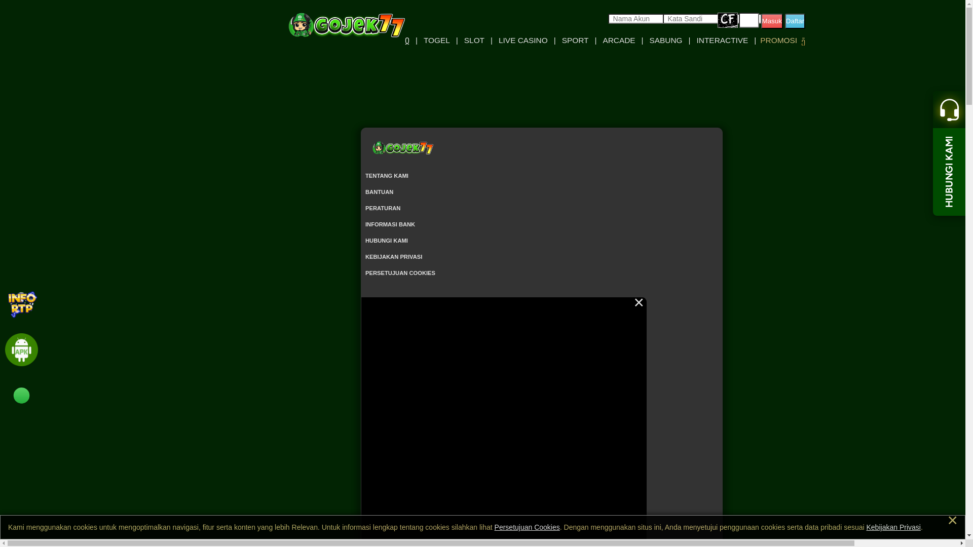website screenshot of https://gojek77.pink/