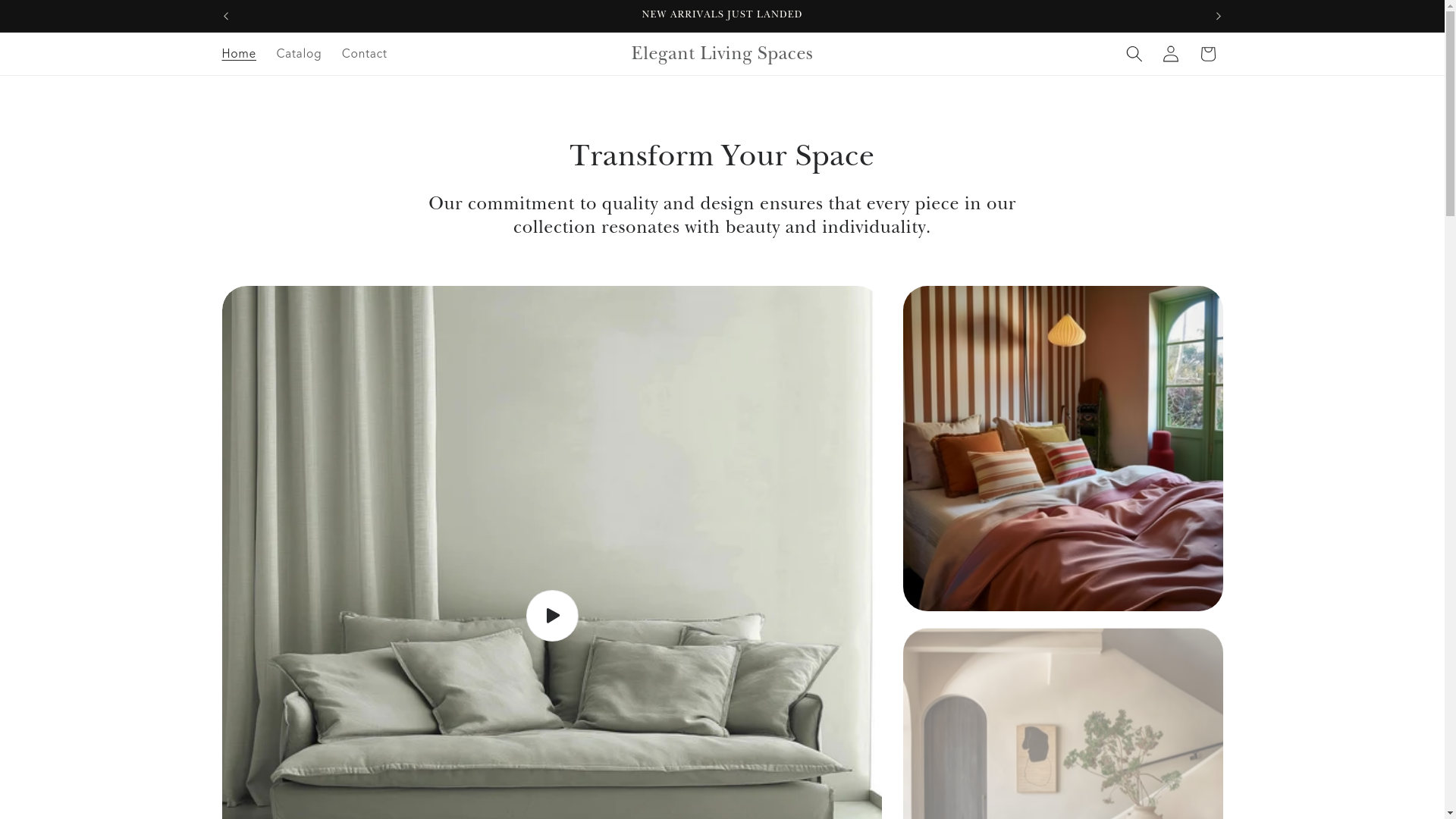 website screenshot of https://elegantlivingspaces.store/