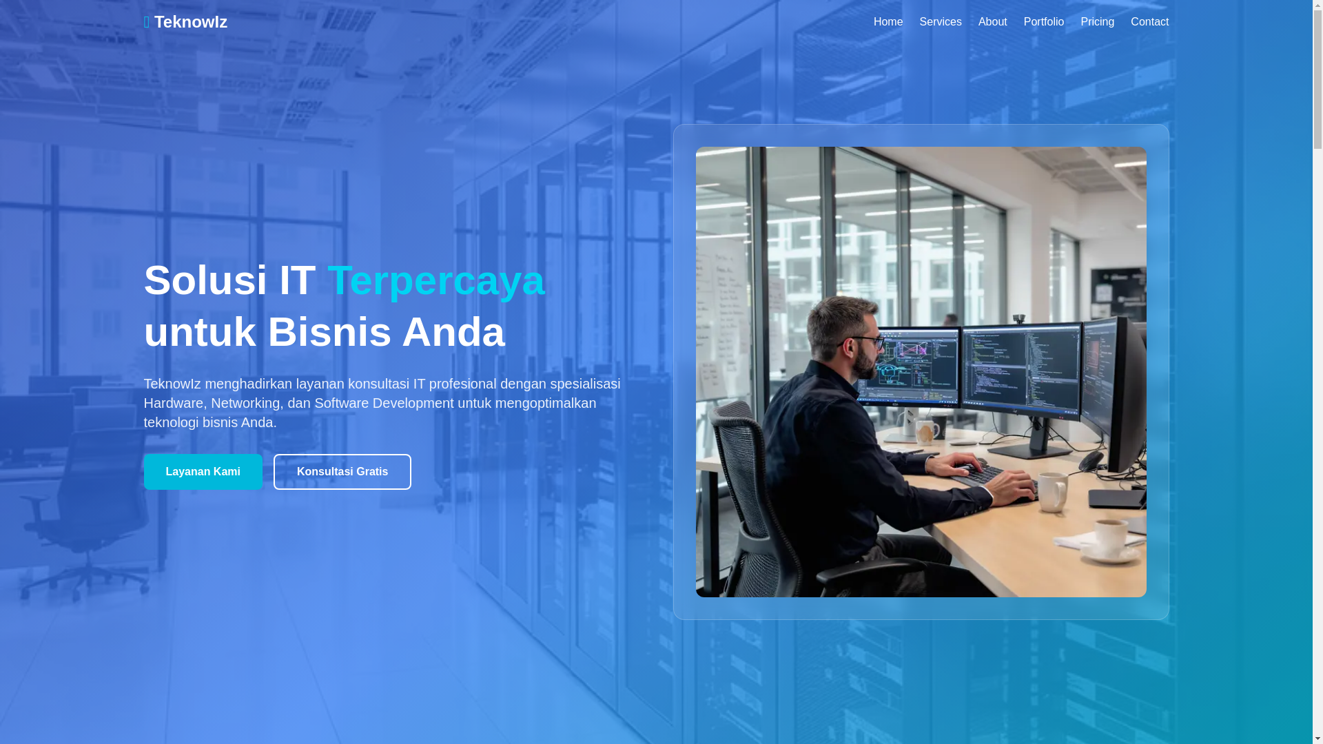website screenshot of https://teknowiz.web.id/