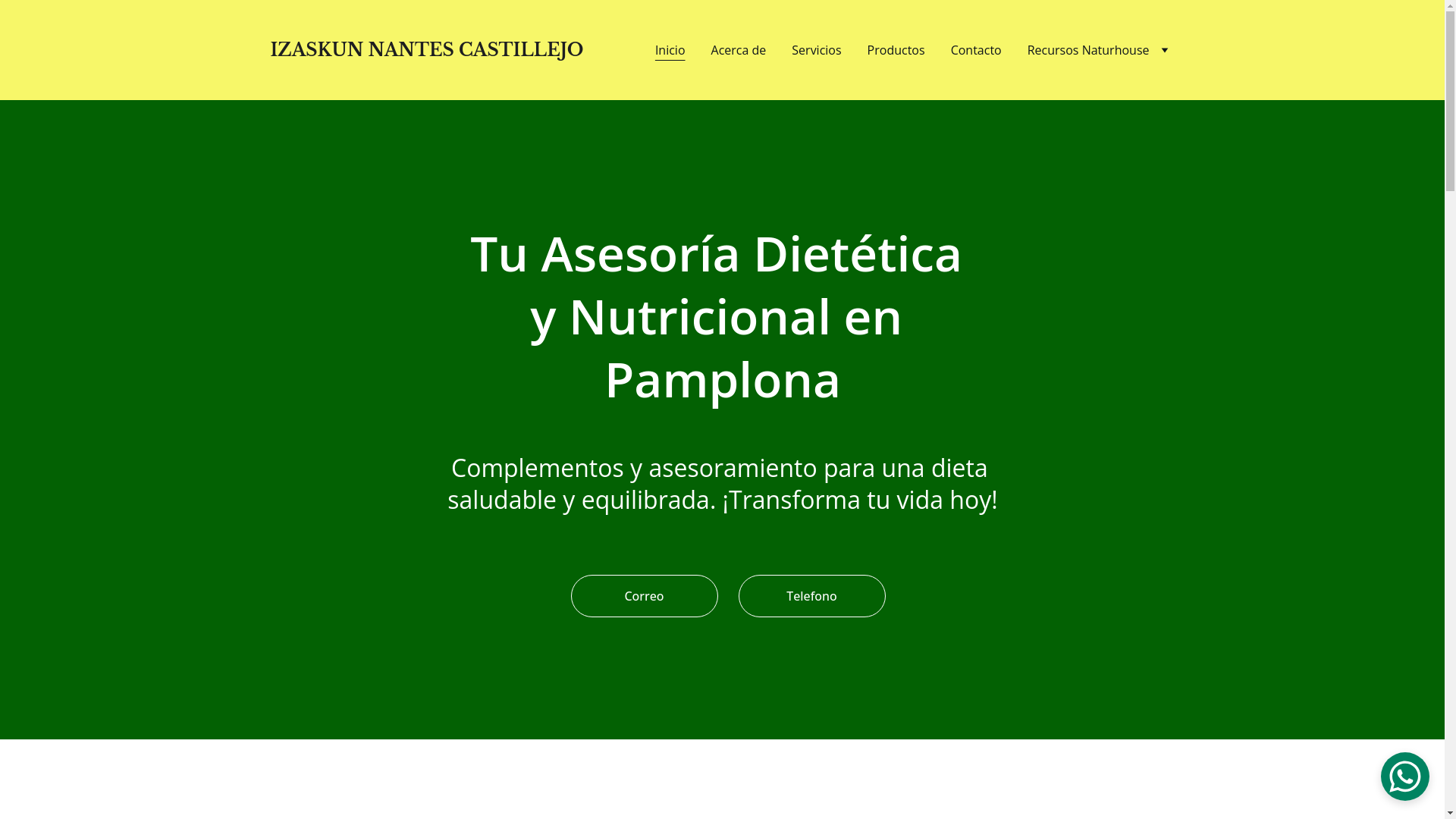 website screenshot of https://naturhousepamplona.es/