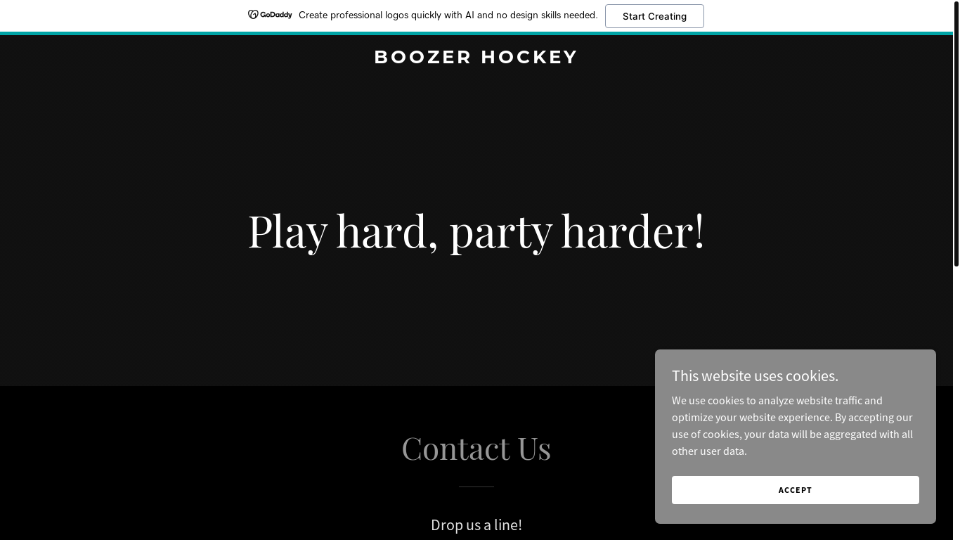 website screenshot of https://boozerhockey.com/