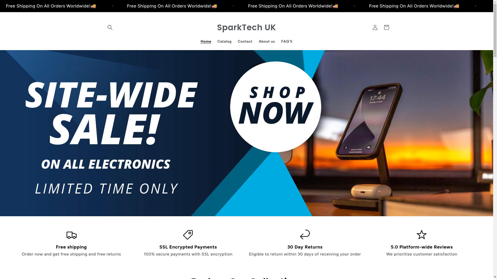website screenshot of https://sparktechuk.com/