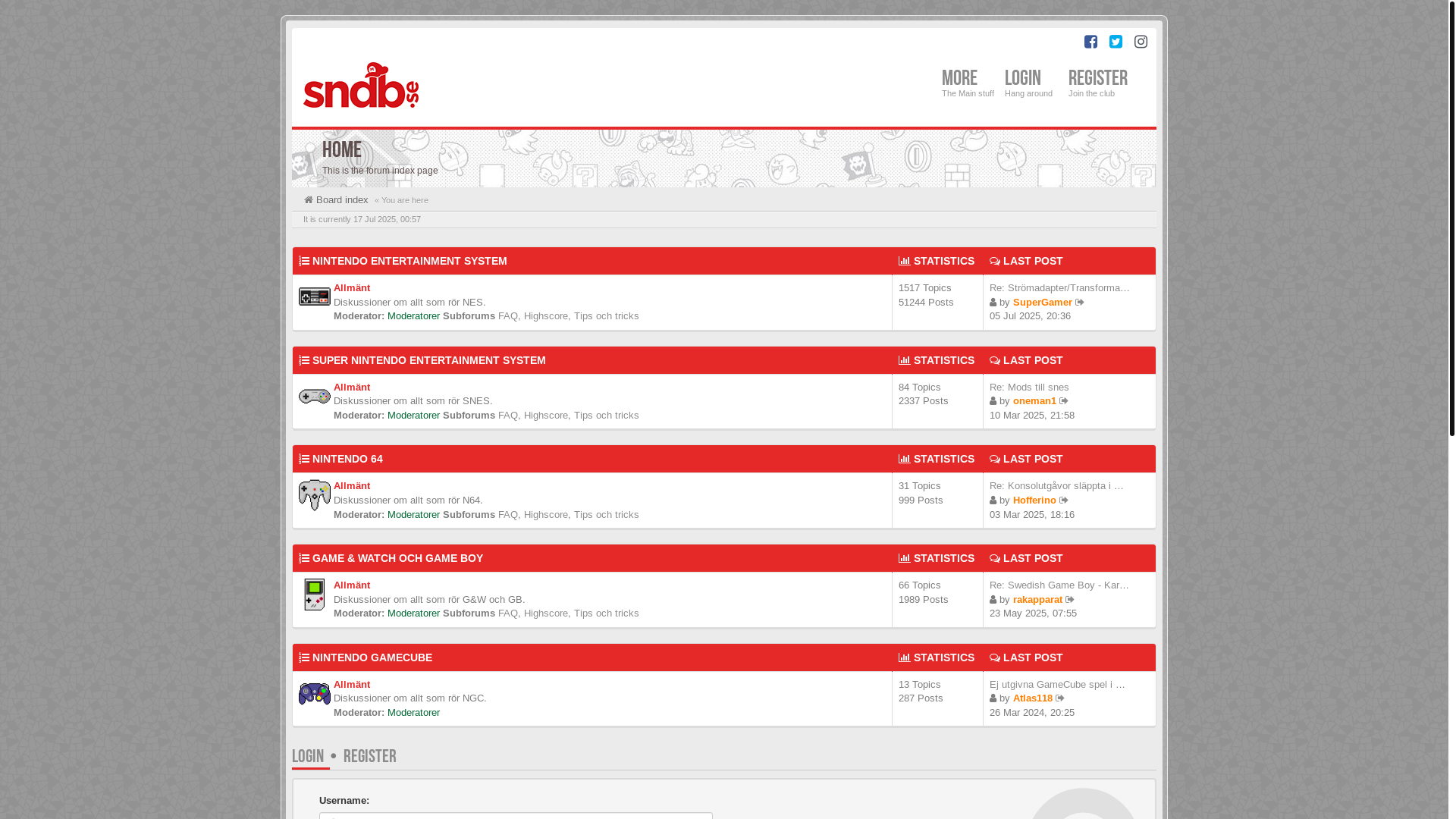 website screenshot of https://sndb.se/
