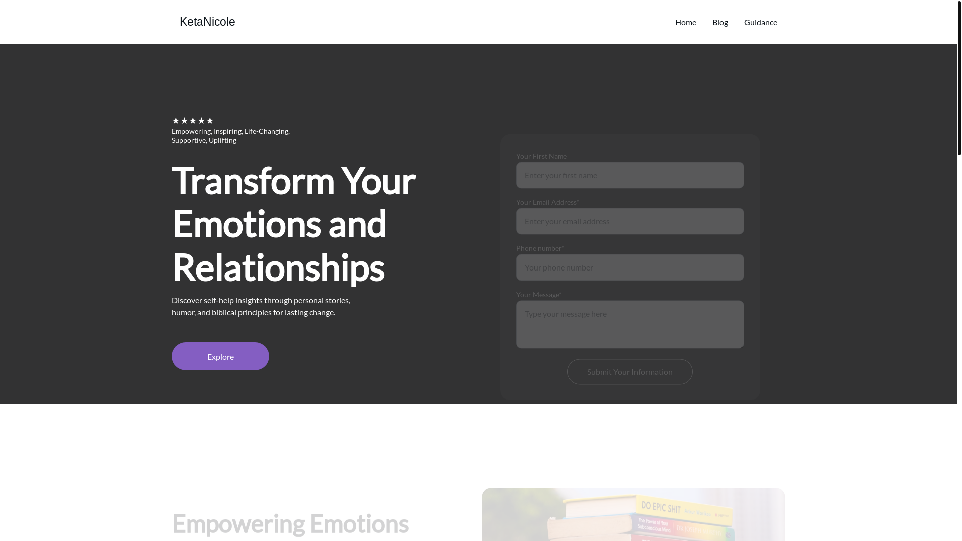 website screenshot of https://ketanicole.org/