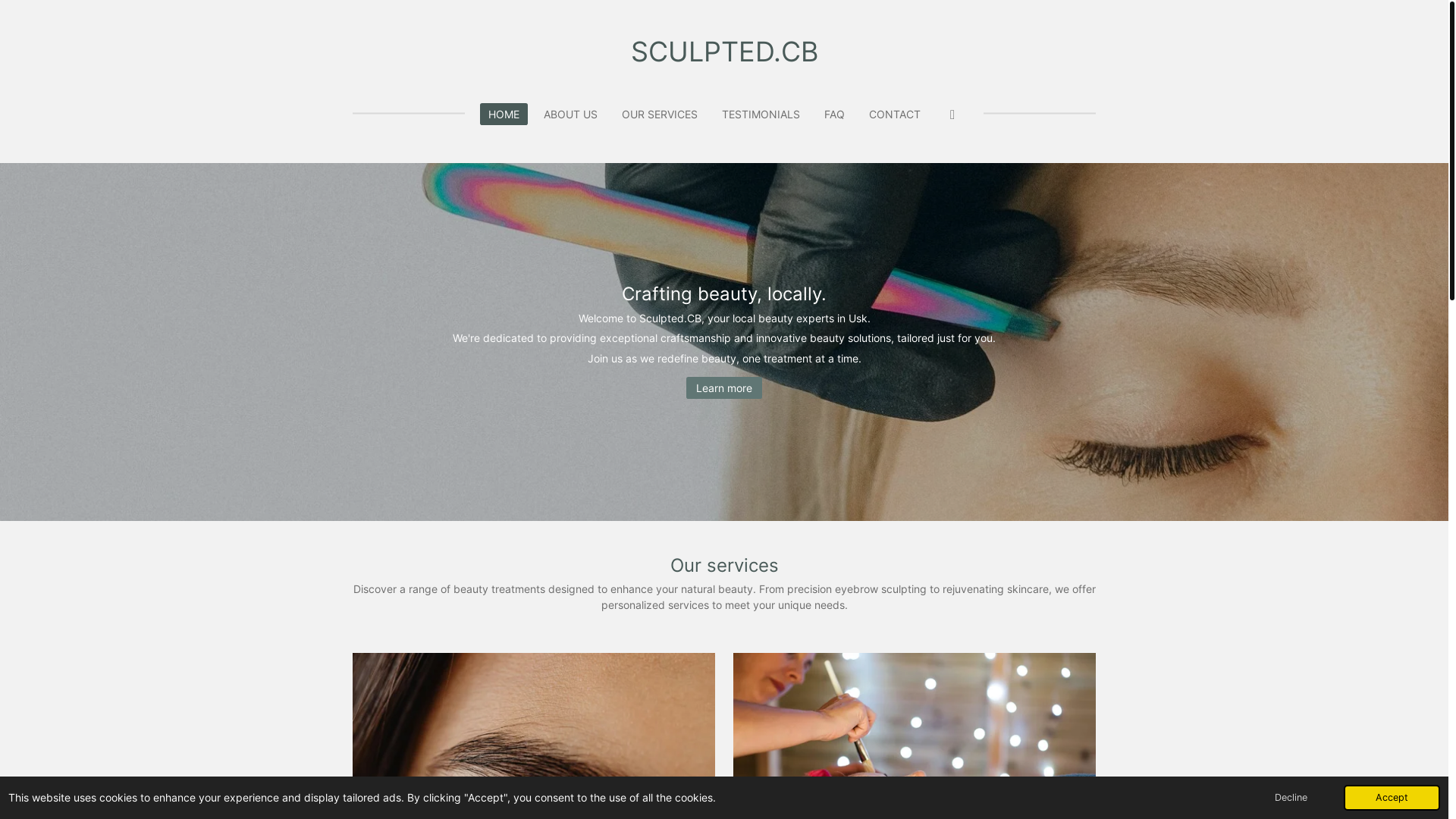 website screenshot of https://sculptedcb.co.uk/