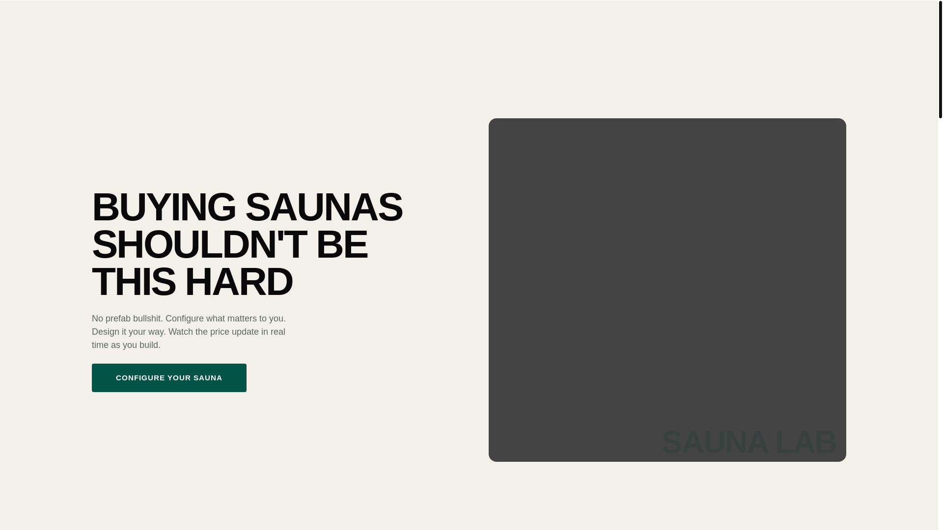 website screenshot of https://mysaunalab.com/
