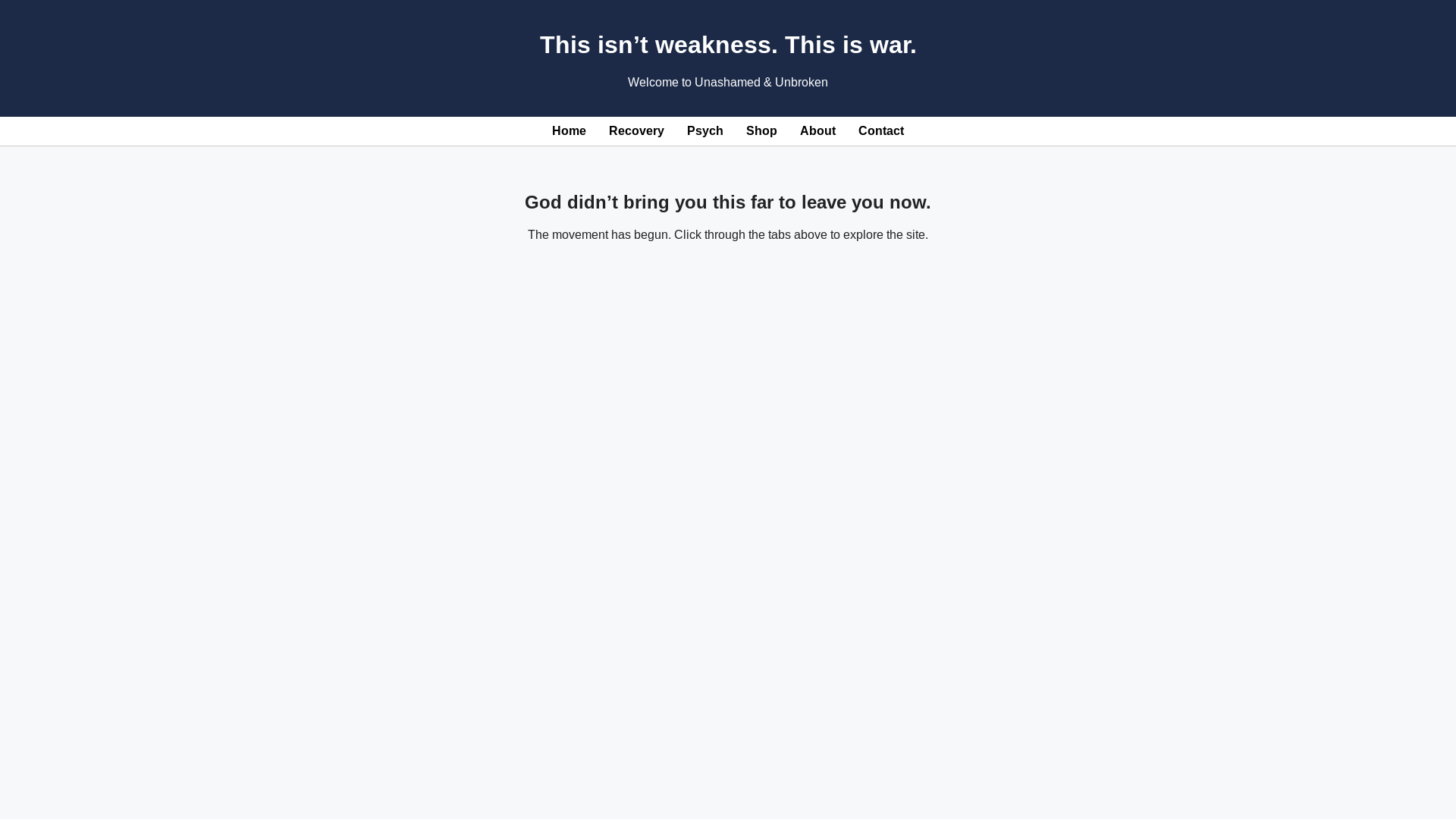 website screenshot of https://unashamedbroken-site.pages.dev/