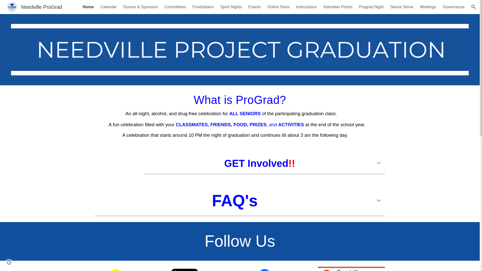 website screenshot of https://www.needvilleprojectgraduation.com/