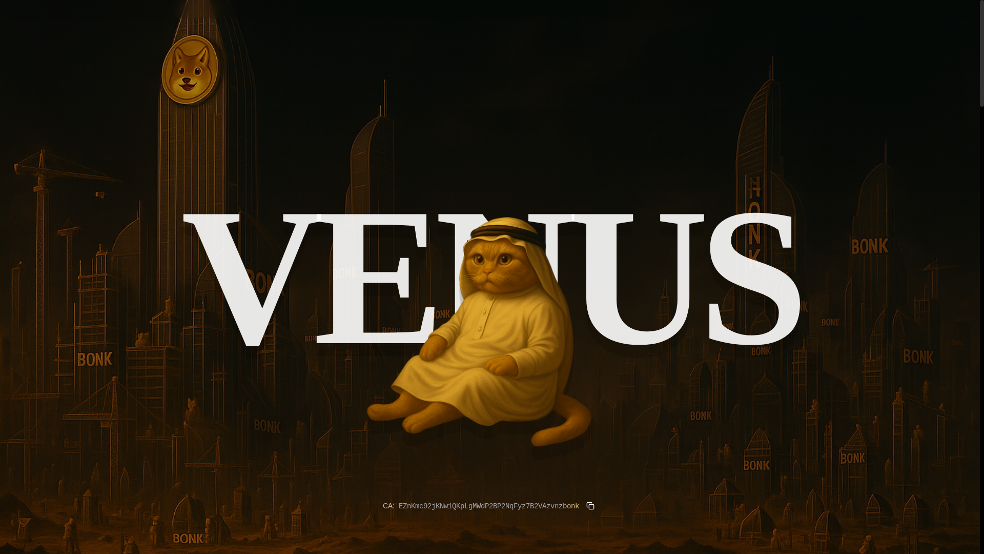 website screenshot of https://venus.bid/