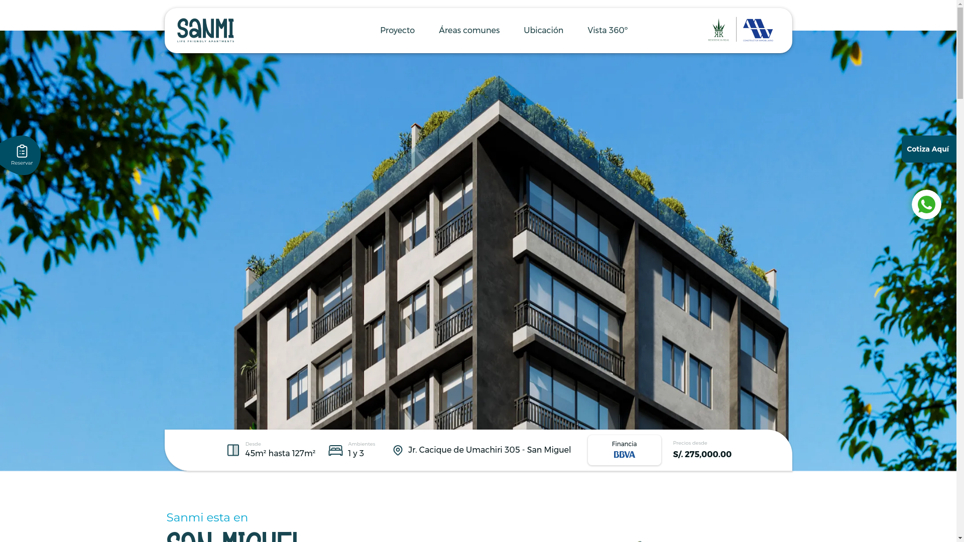 website screenshot of https://sanmi.pe/