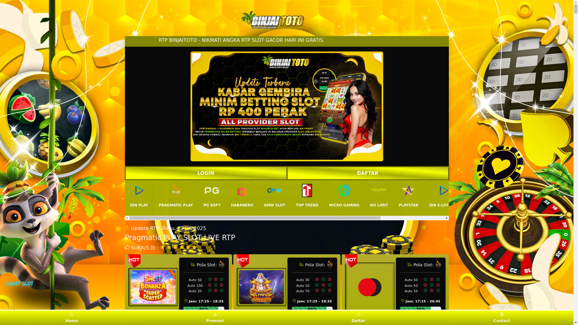 website screenshot of https://rtpbinjaiterbaru.store/