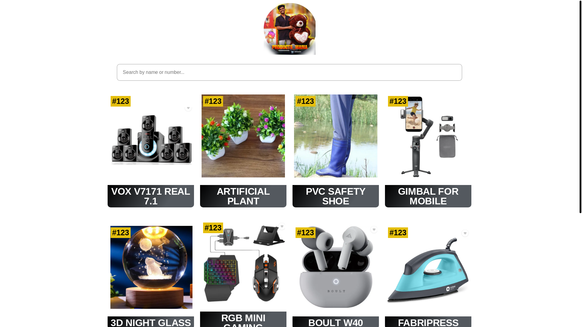 website screenshot of https://productsmama.in/