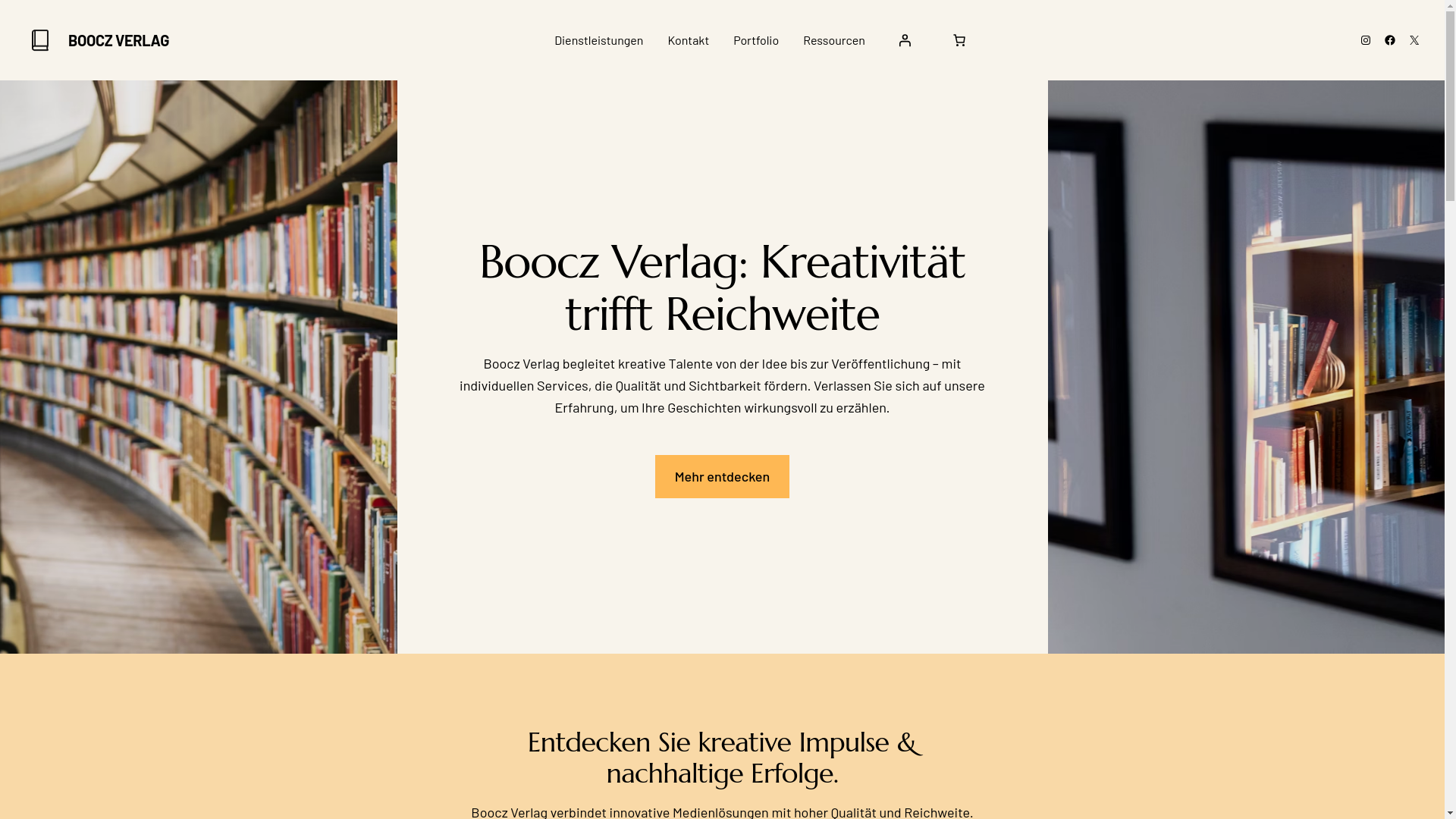 website screenshot of https://boocz-verlag.de/