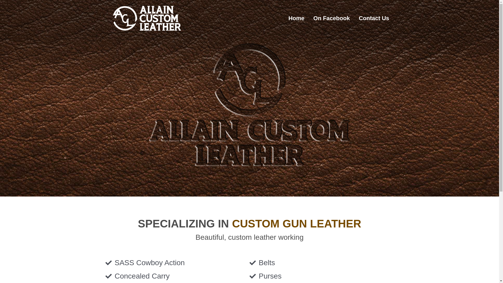website screenshot of https://shopallaincustomleather.com/