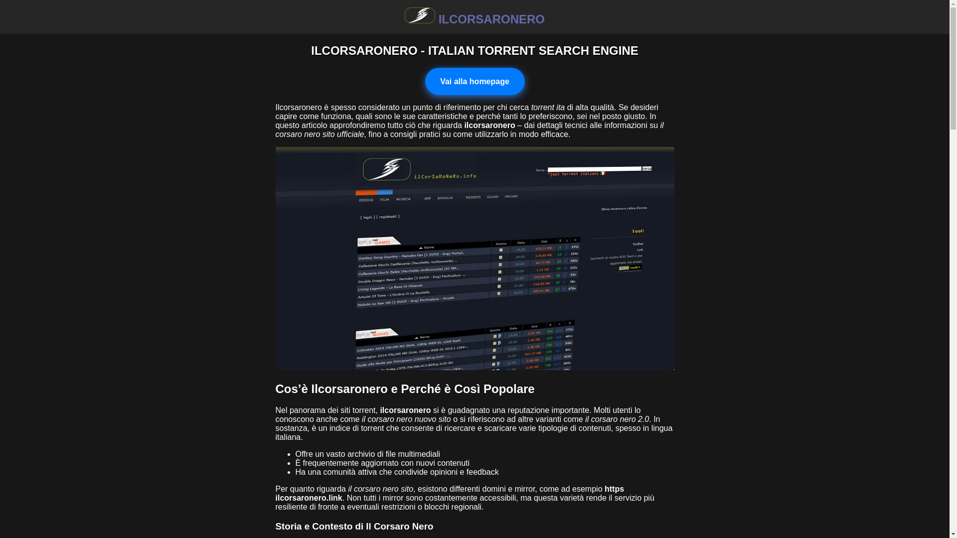 website screenshot of https://ilcorsaronero-my.pages.dev/