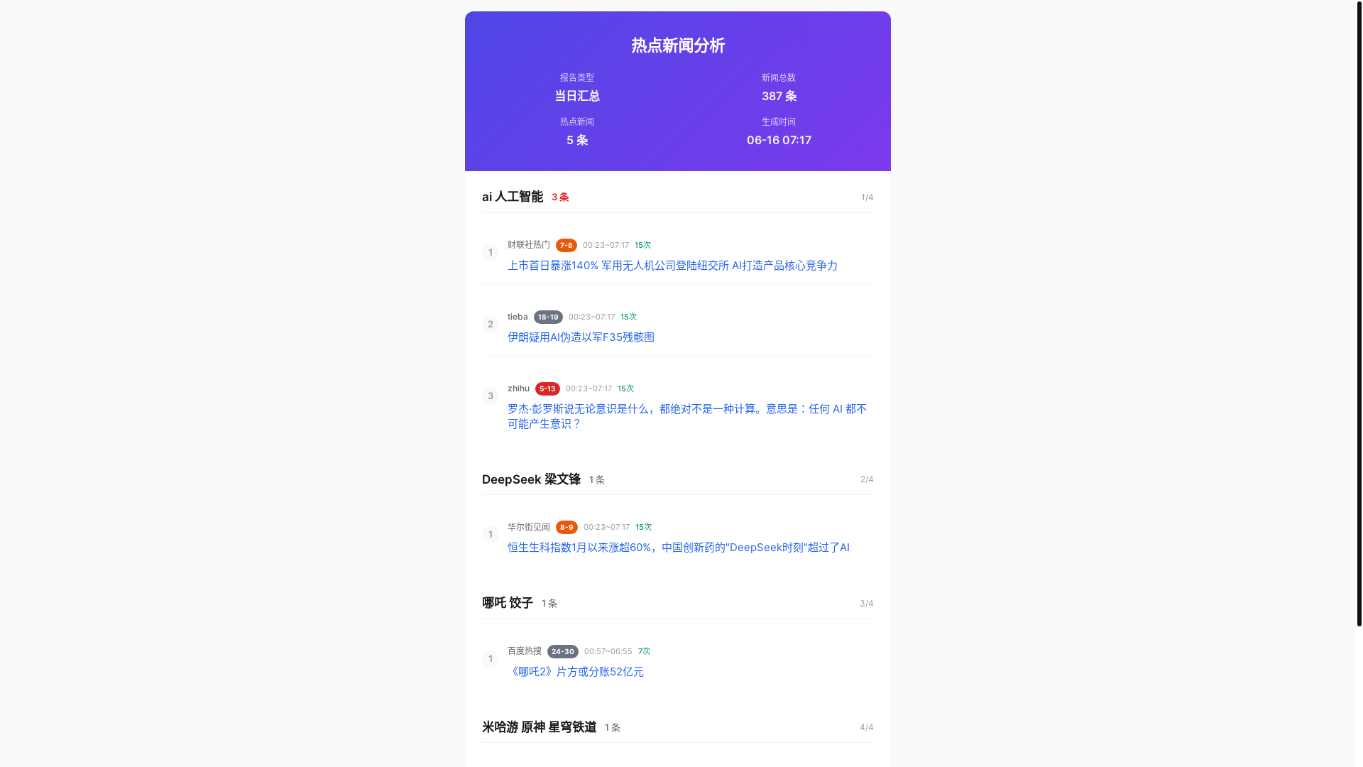 website screenshot of https://trendradar-1lo.pages.dev/