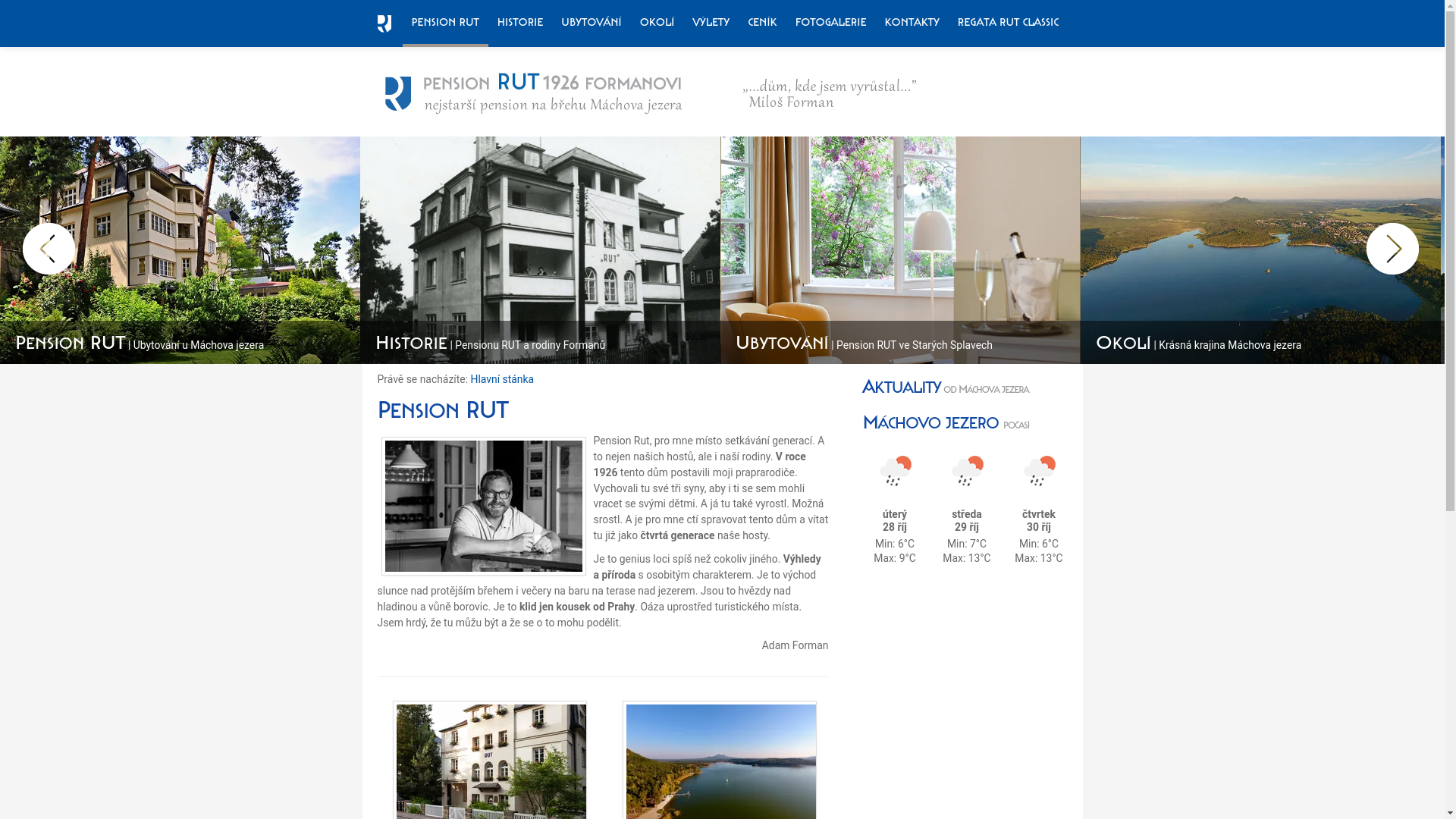 website screenshot of https://penzion-rut.pages.dev/