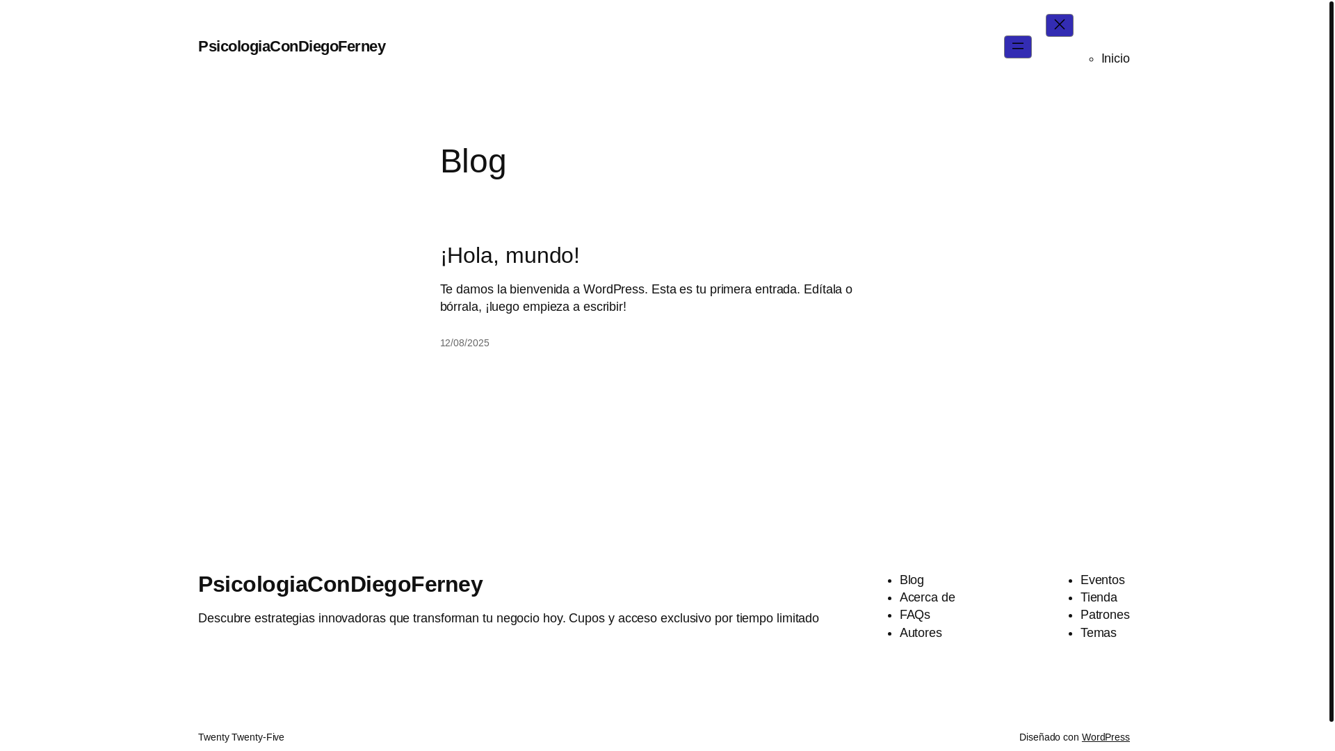 website screenshot of https://psicologiacondiegoferney.com/