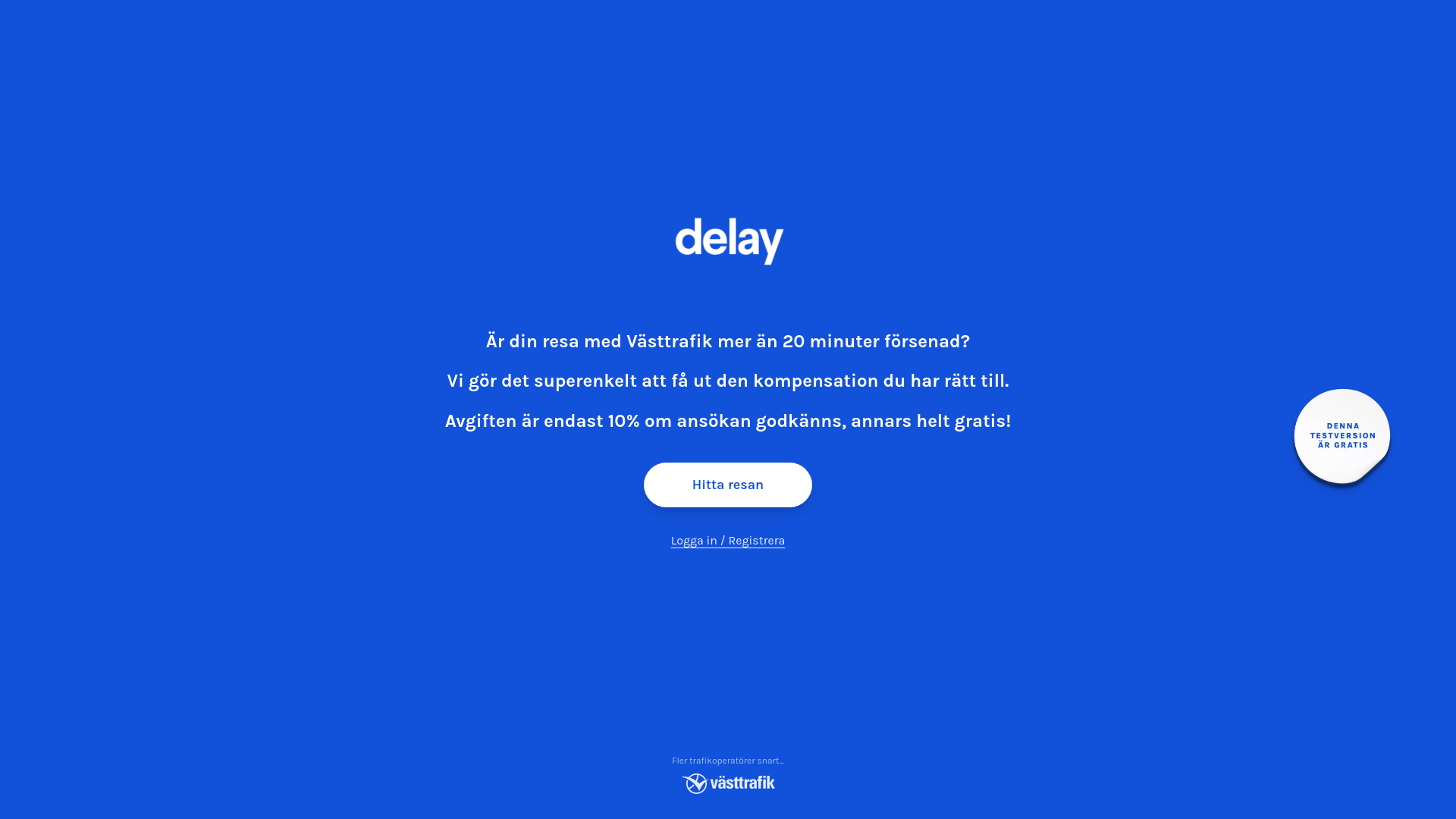 website screenshot of https://delayapp.se/