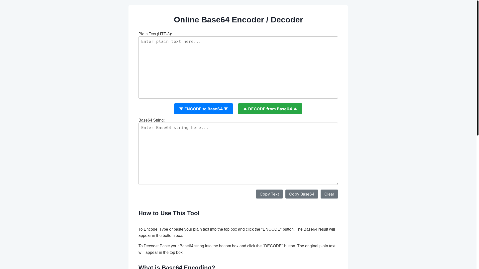 website screenshot of https://base64encoder.app/