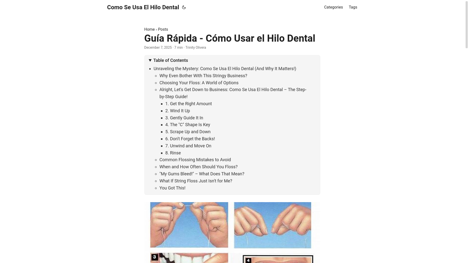 website screenshot of https://comoseusaelhilodental2.pages.dev/