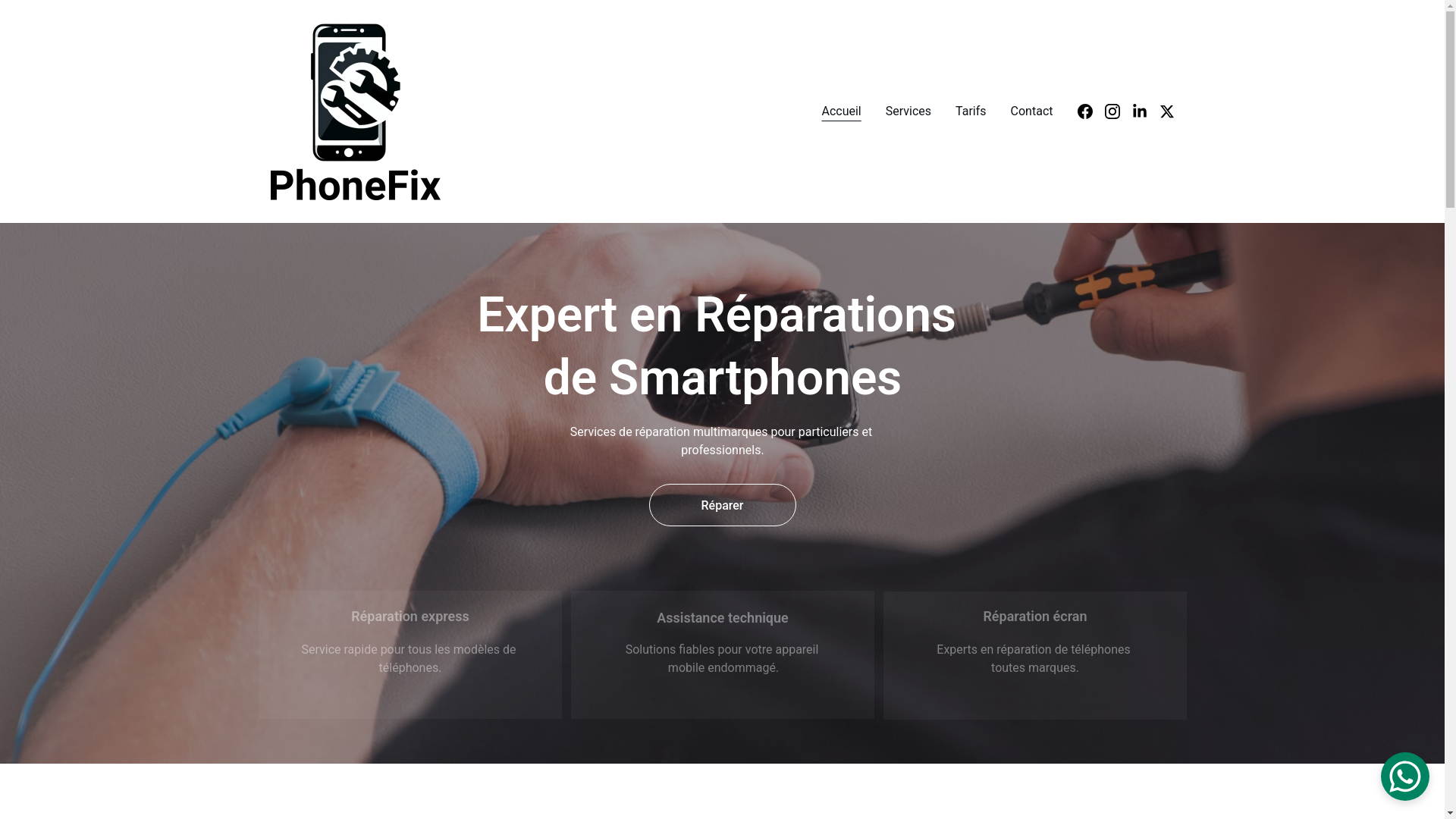 website screenshot of https://phonefix35.fr/
