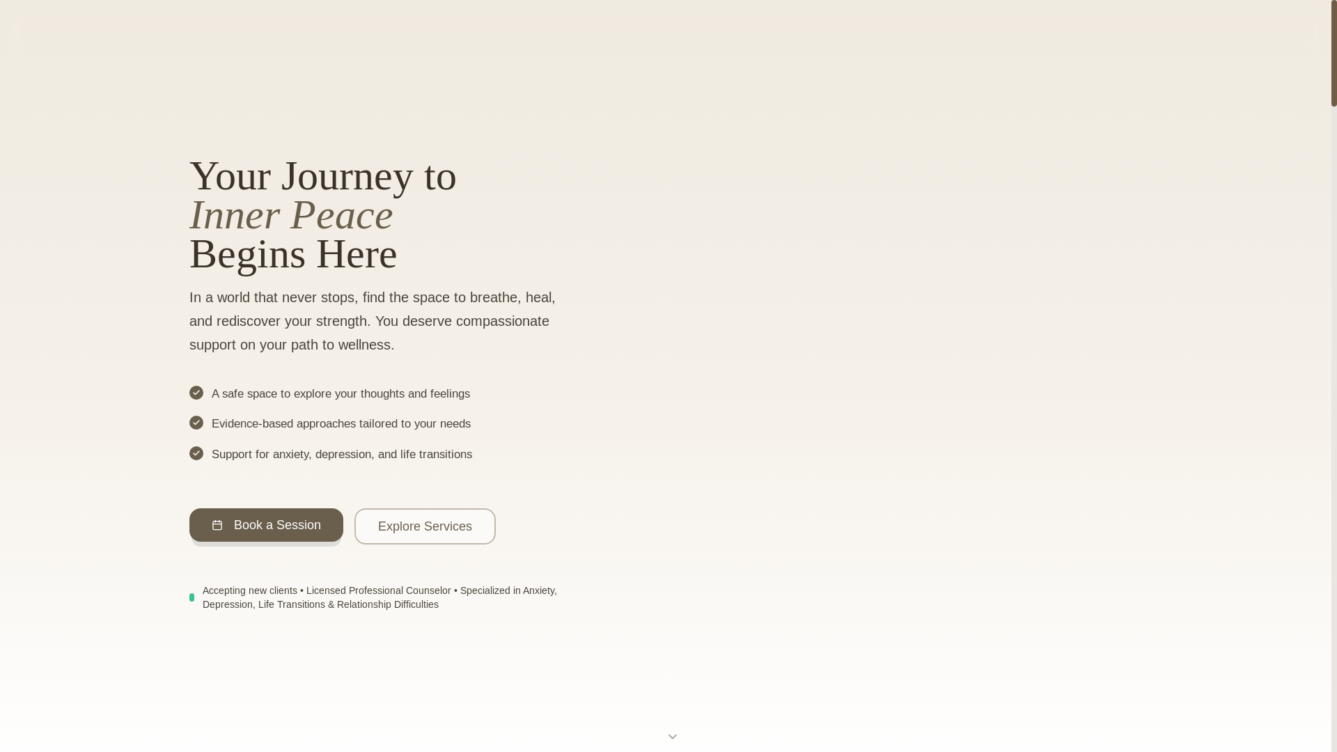 website screenshot of https://aminacounseling.pages.dev/