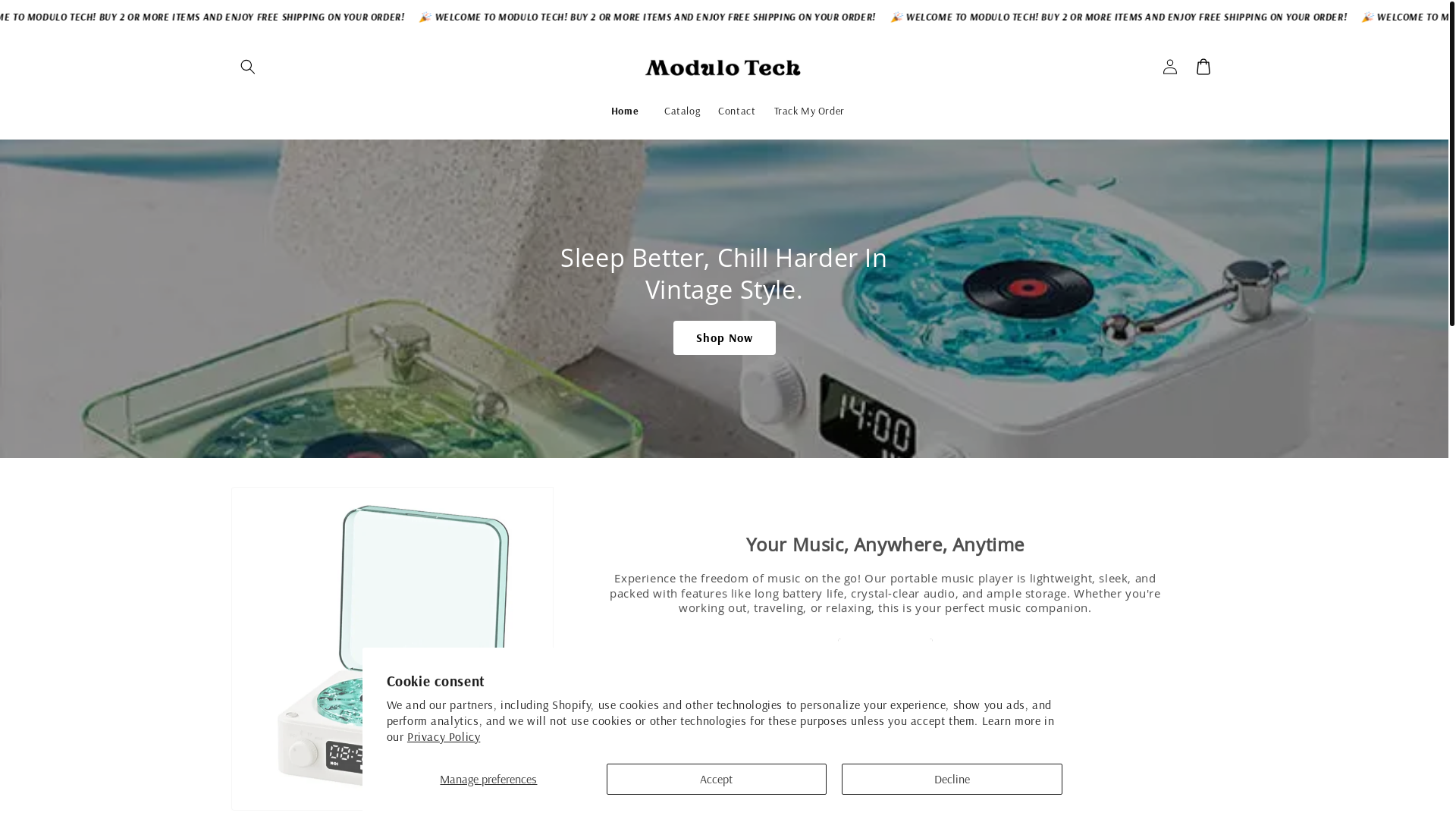 website screenshot of https://modulotech.store/