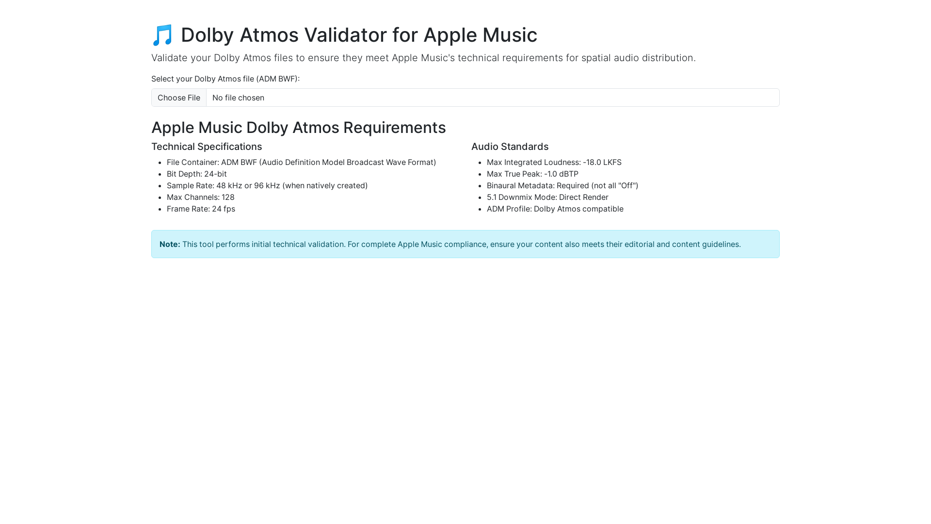 website screenshot of https://audio-validator.pages.dev/