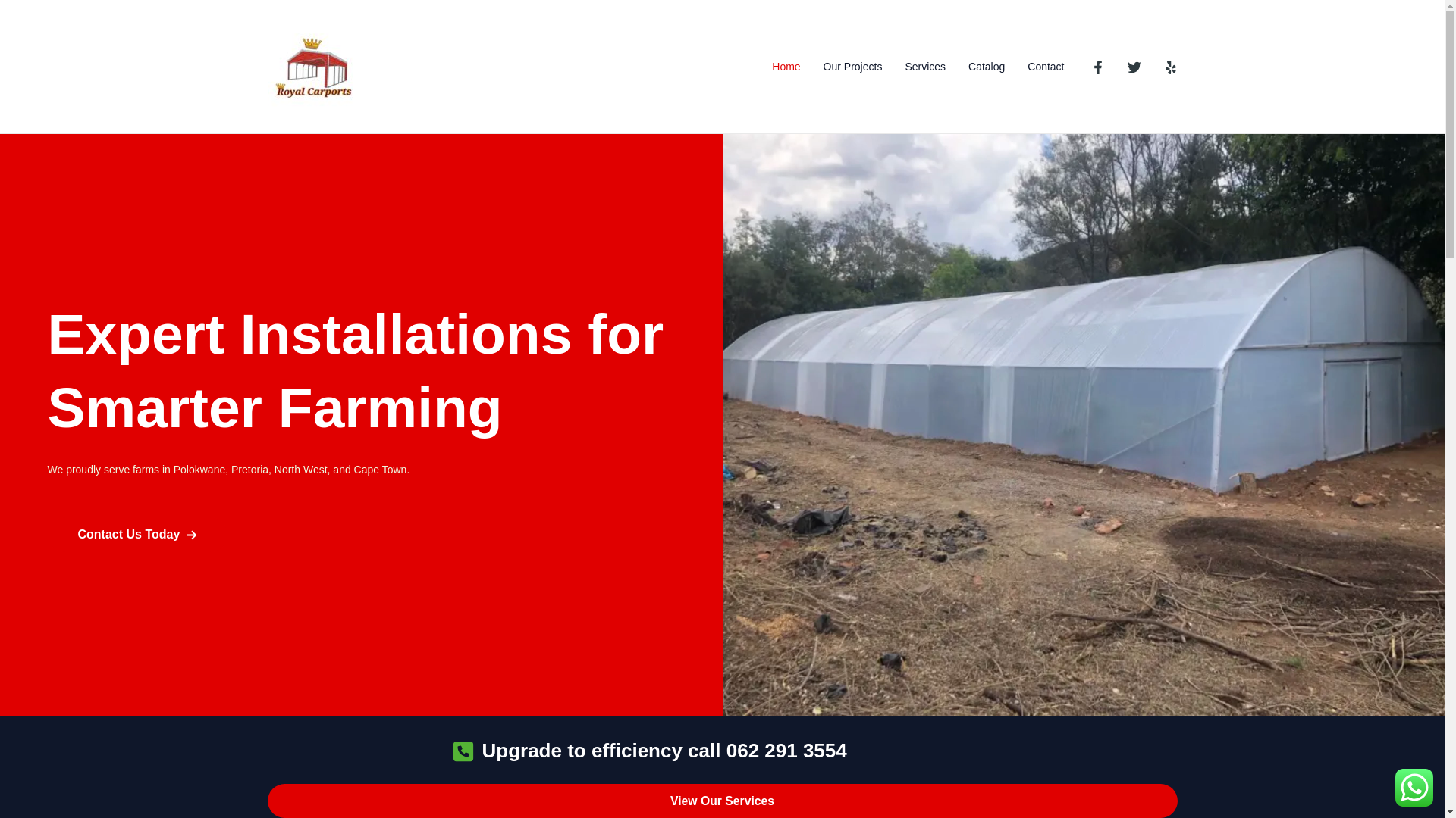 website screenshot of https://royalgreenhouseconstruction.co.za/