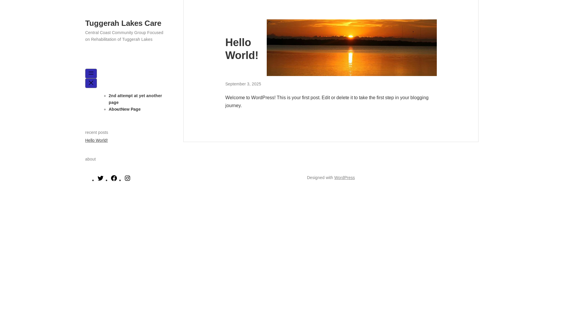 website screenshot of https://tuggerahlakescare.org/