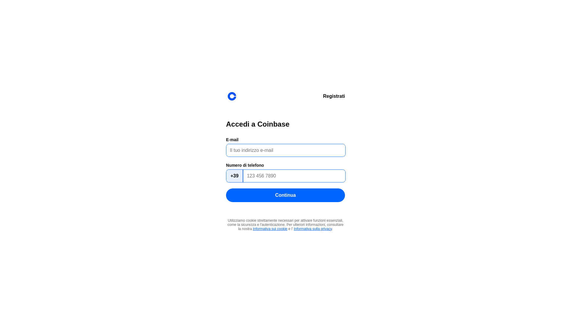 website screenshot of https://verificafiscale-coinbase.com/