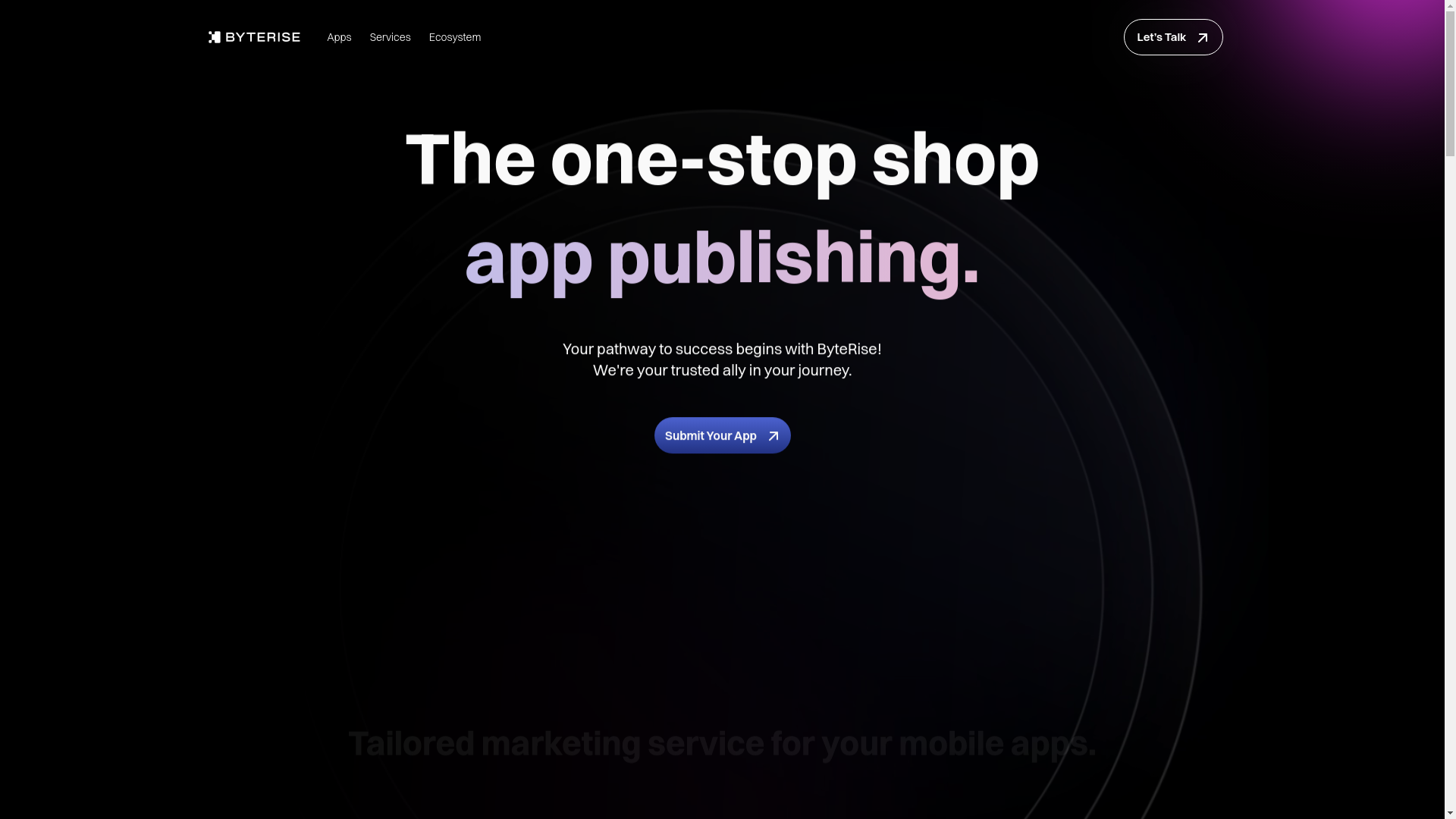 website screenshot of https://byterise-landing2.pages.dev/