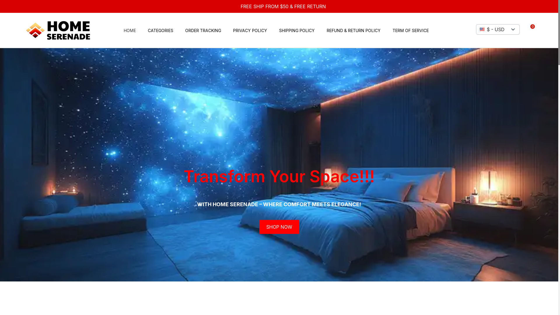 website screenshot of https://homeserenade.com/