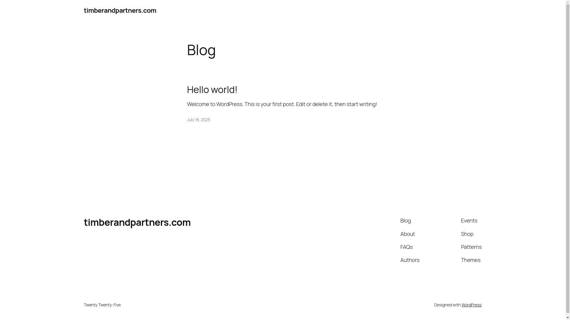 website screenshot of https://timberandpartners.com/