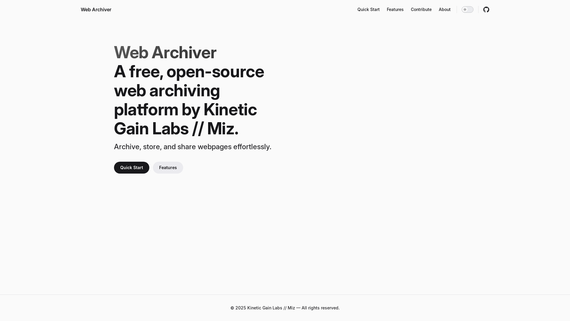 website screenshot of https://webarchiveapp.pages.dev/