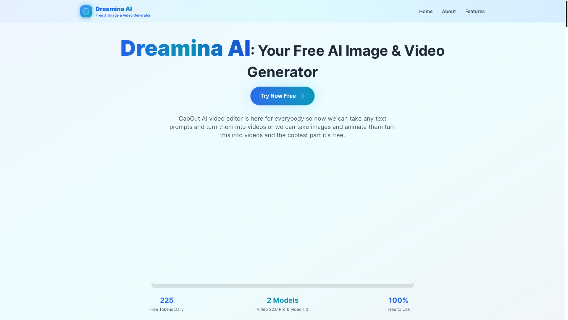 website screenshot of https://dreamina-ai.pages.dev/