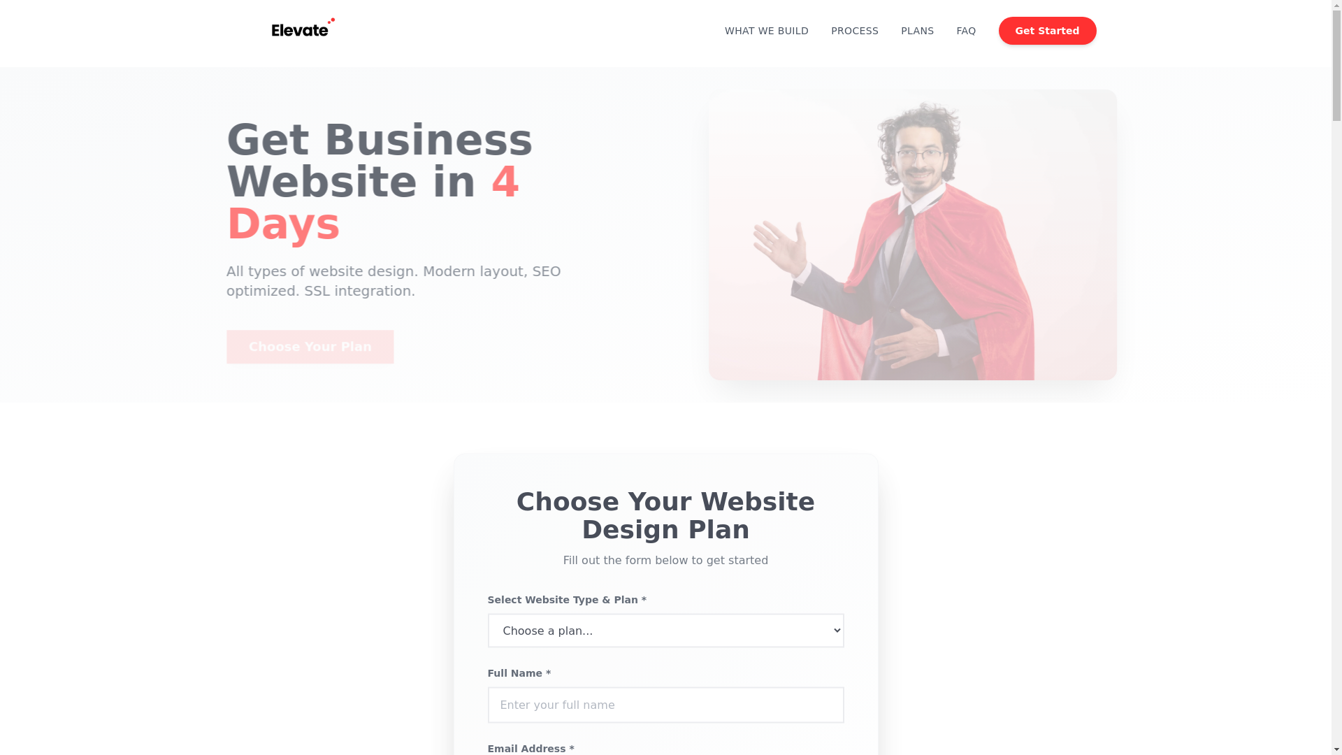 website screenshot of https://tryelevate.in/