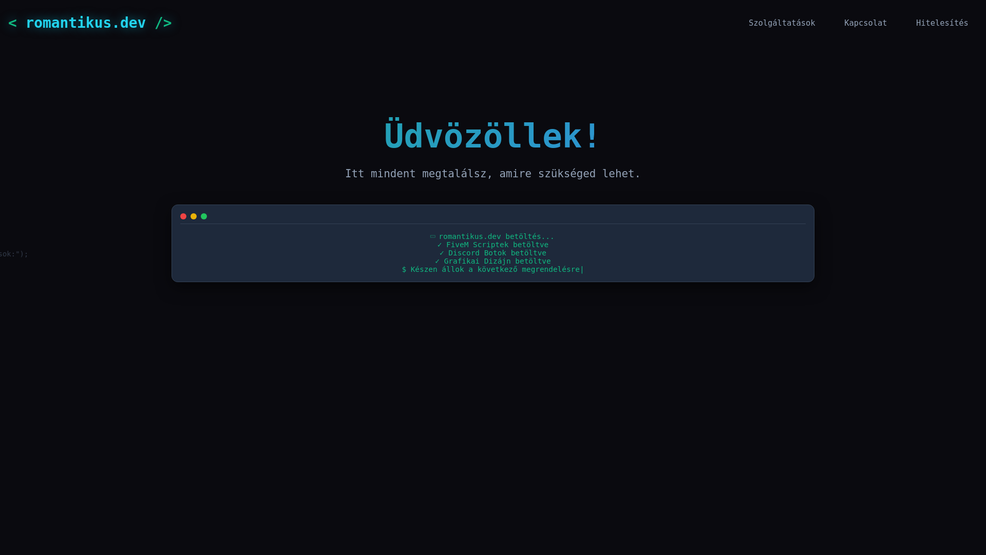 website screenshot of https://romantikus.dev/