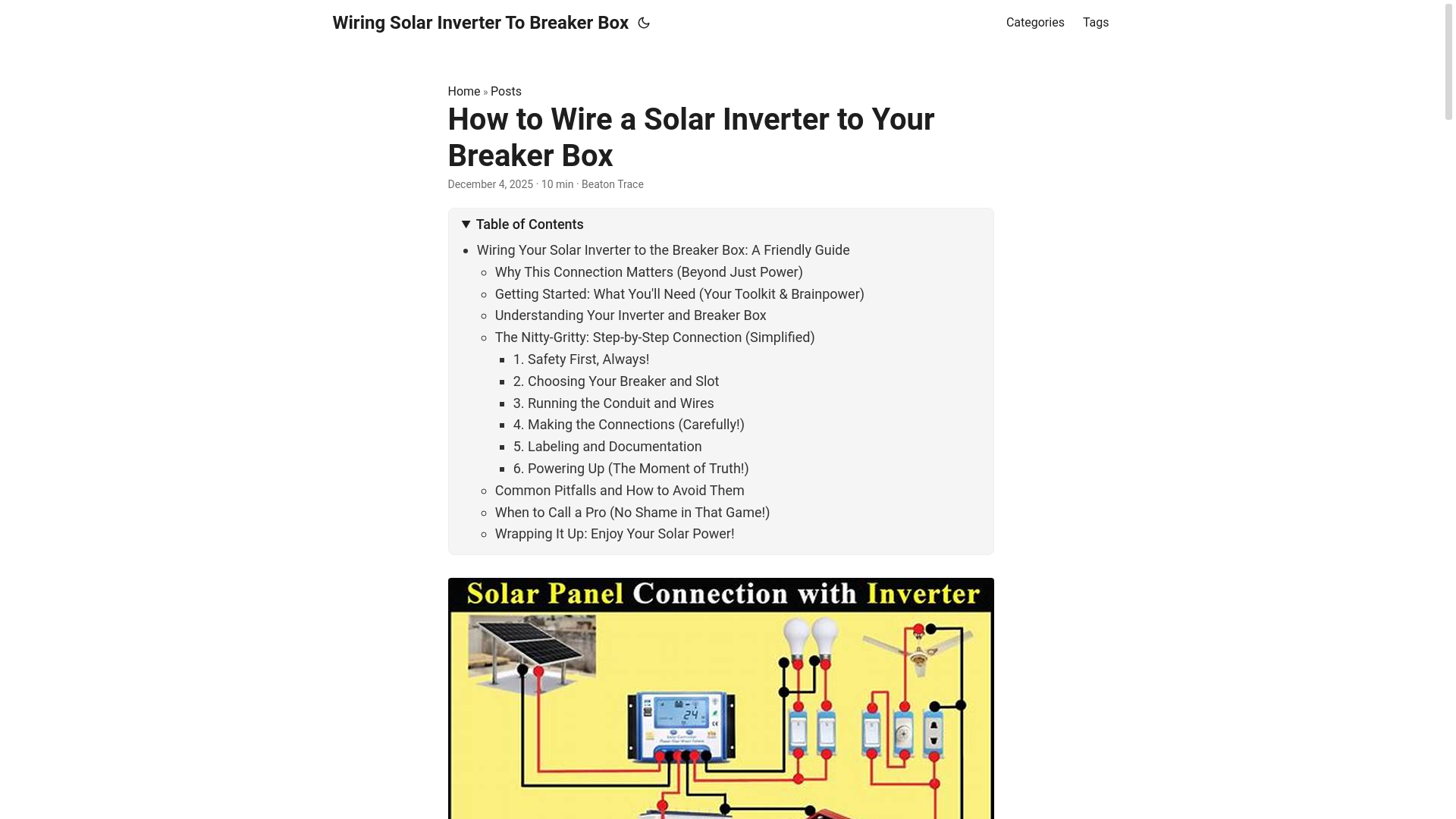 website screenshot of https://wiringsolarinvertertobreakerbox.pages.dev/