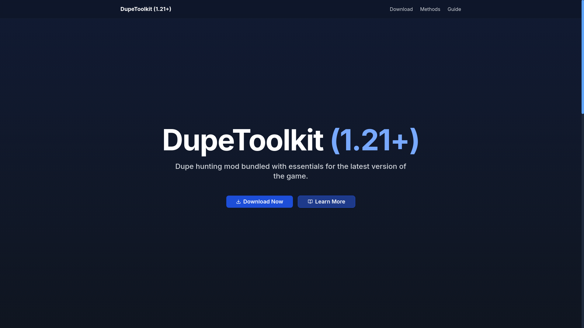 website screenshot of https://dupetoolkit.com/