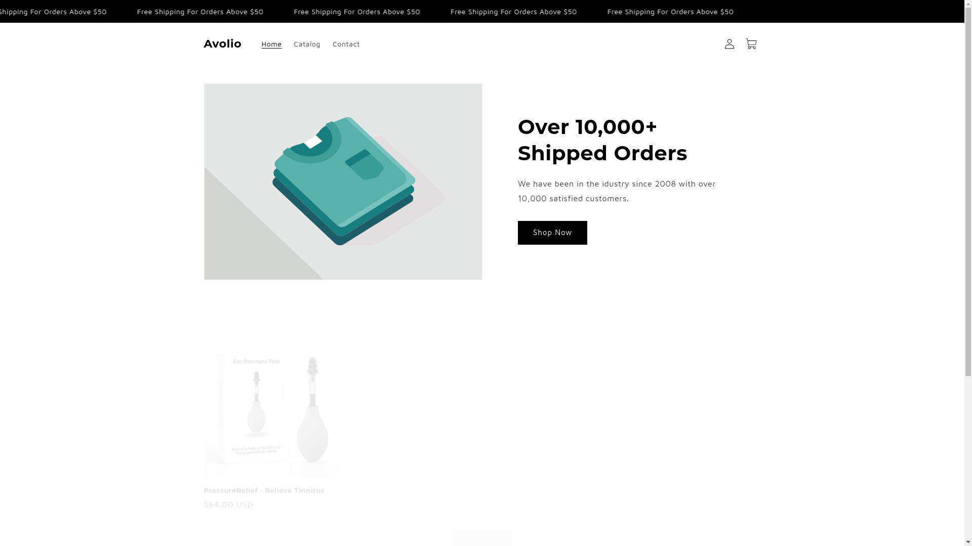 website screenshot of https://shopavolio.com/