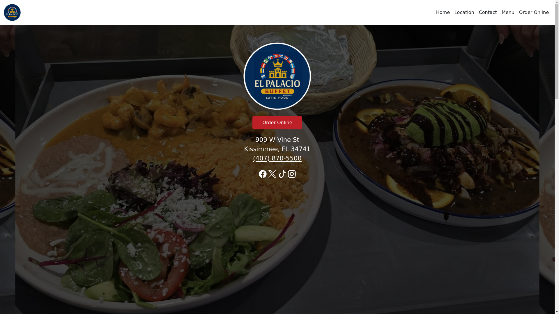 website screenshot of https://elpalaciobuffetfl.com/