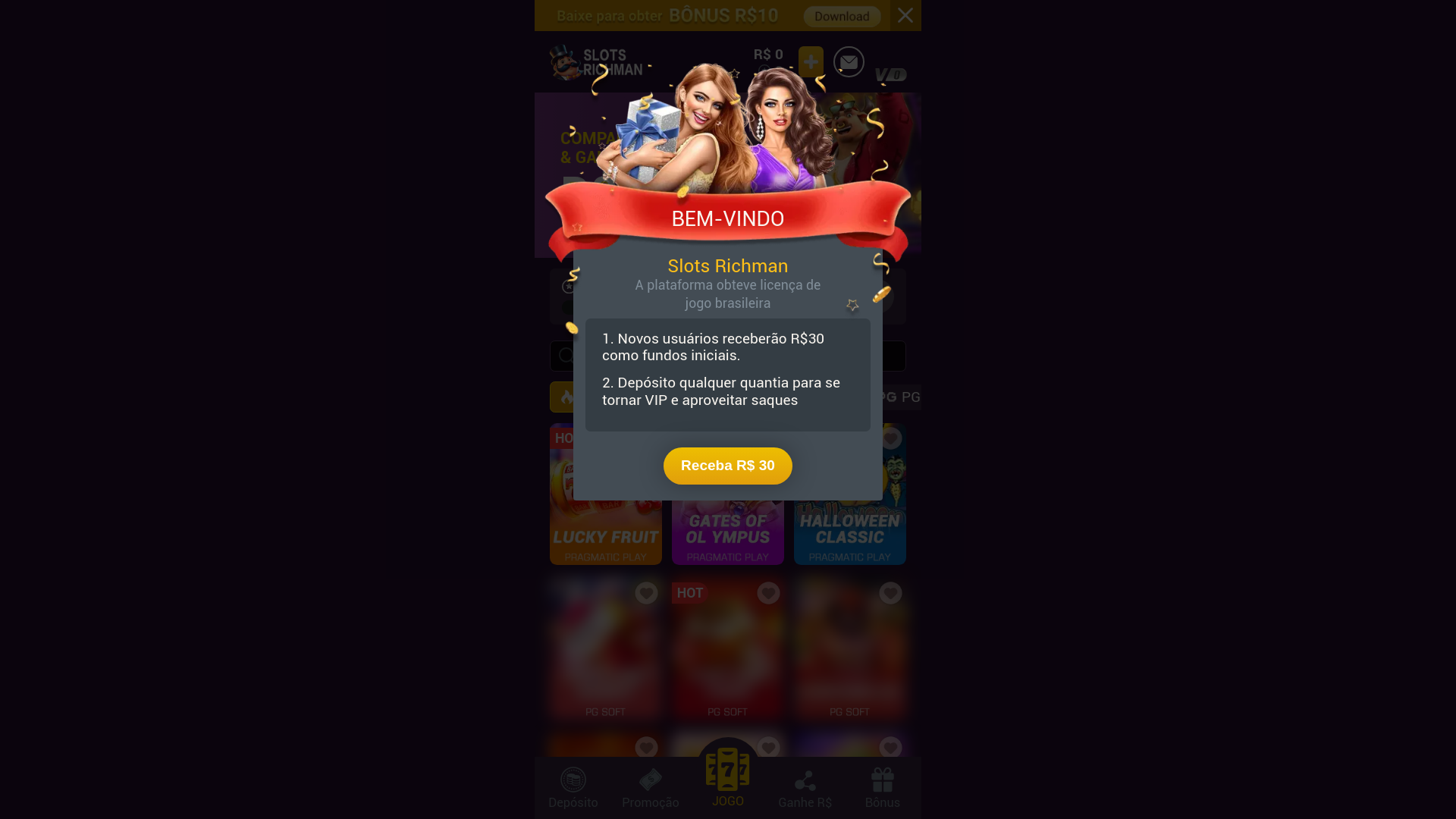 website screenshot of https://slotsrichmanbr.vip/