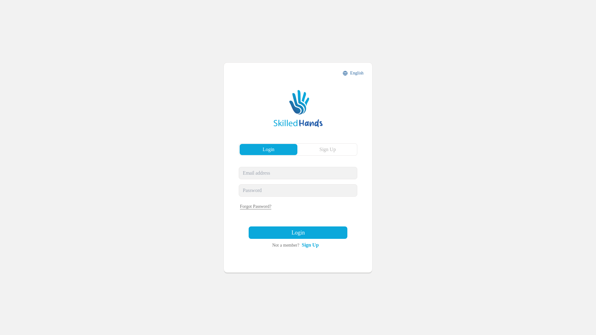 website screenshot of https://skilledhands.app/