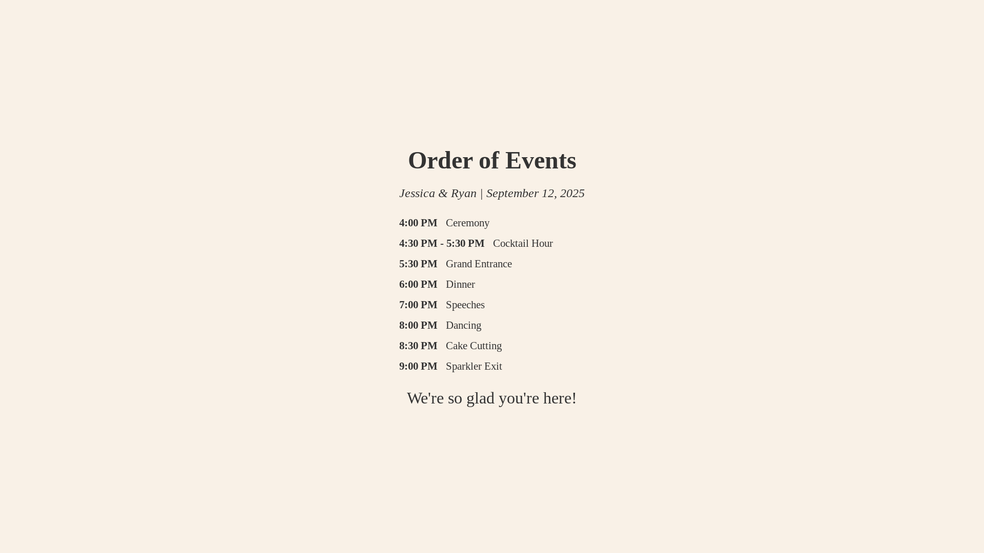 website screenshot of https://wedding-schedule.pages.dev/