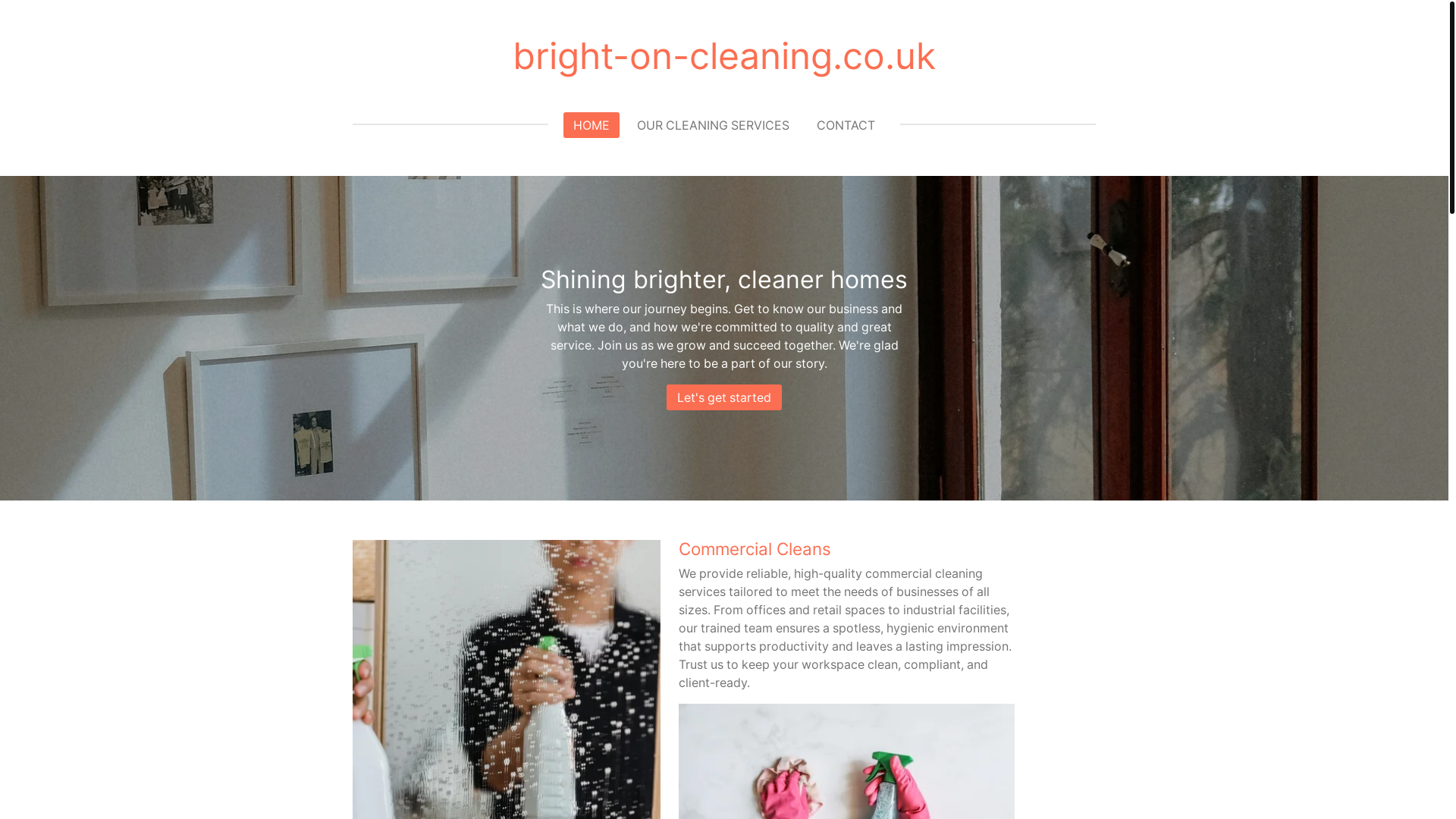 website screenshot of https://bright-on-cleaning.co.uk/